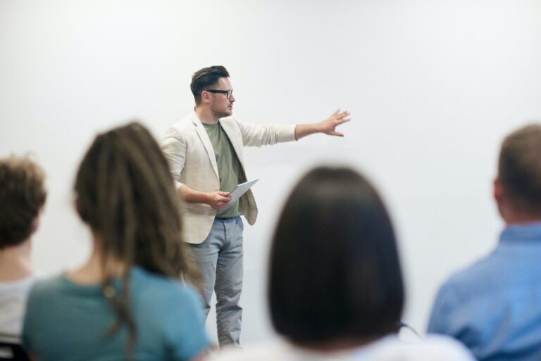 A man giving a presentation.